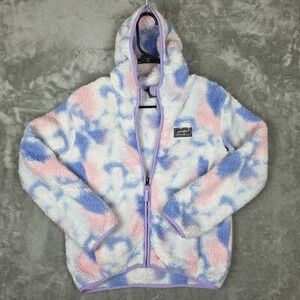 Kids Eddie Bauer Tie Dye Fleece Hoodie Jacket Size S 7/8 Zip Up Pockets